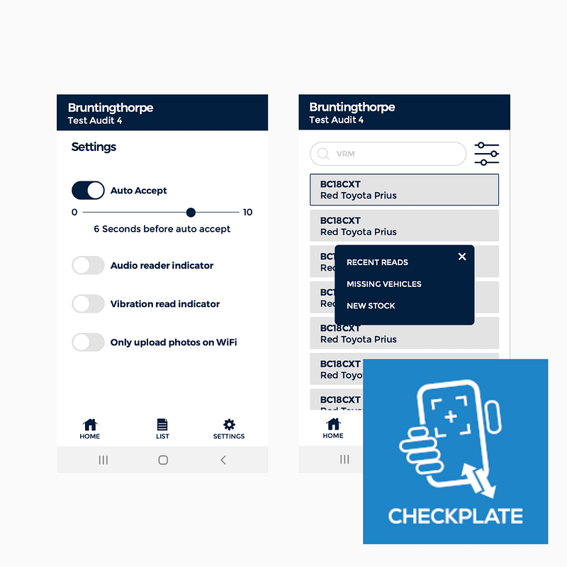 Checkplate app designed by Blue Sparrow